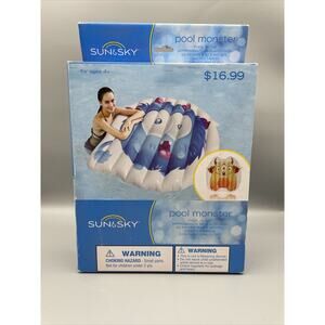 Sun & Sky Inflatable Blue Monster Pool Float 62x57 NIB